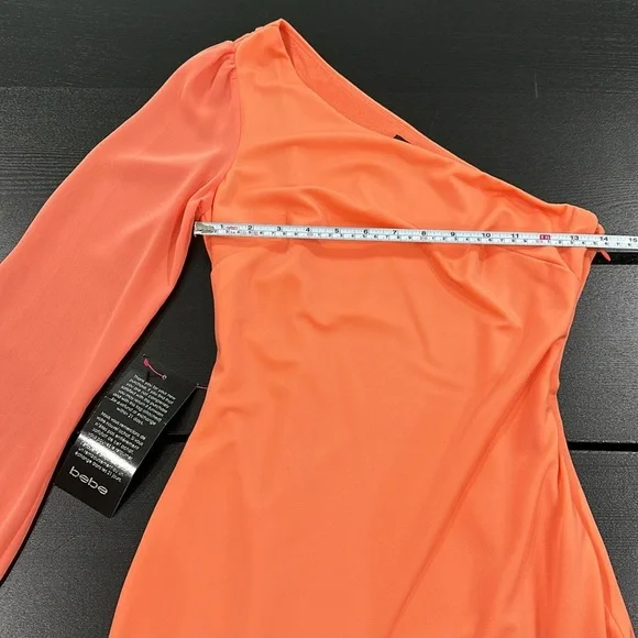 Bebe Single Sleeve Coral Mini Dress - XS - Picture 8 of 8